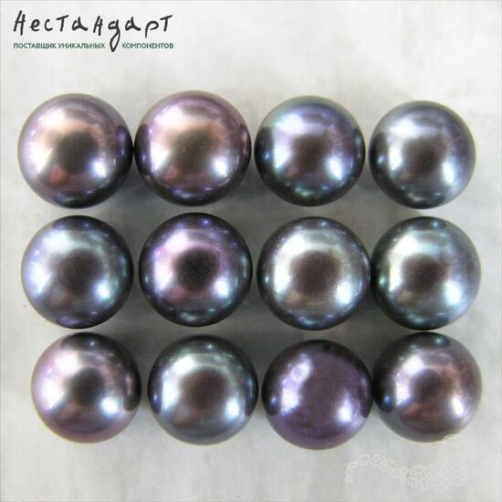 Жемчуг натуральный полусверленный Peacock Black 8,5-9 мм