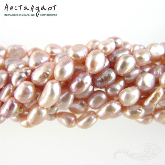 Жемчуг натуральный Lavender Pink 8-9 мм (нить 10 см)