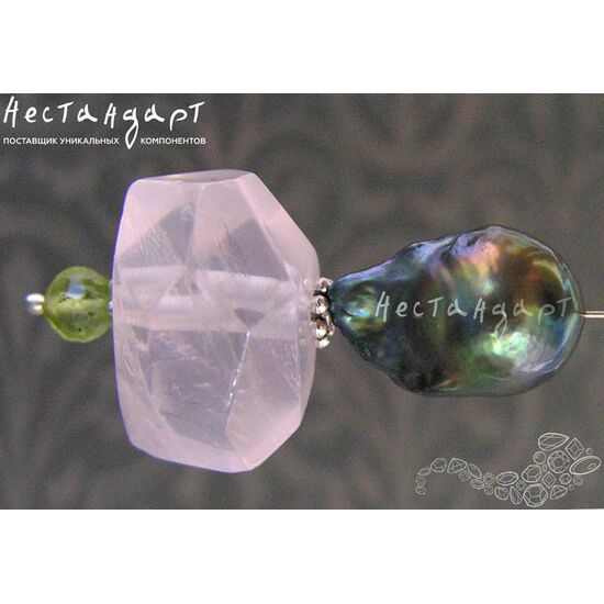 Кварц натуральный розовый Geometric Form 16х19 мм, изображение 2