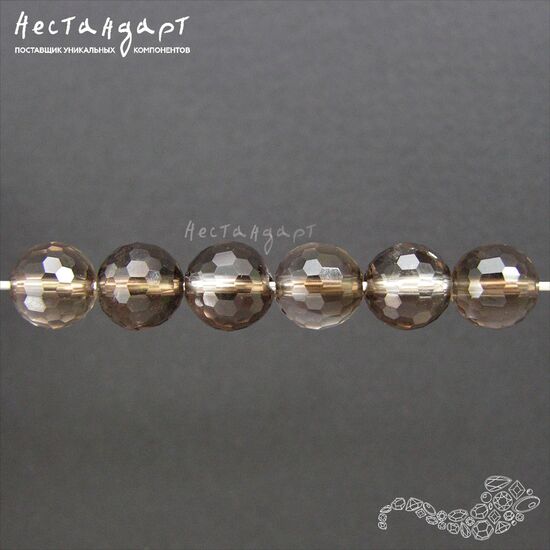 Кварц дымчатый натуральный с огранкой 8 мм (уп.6 шт), изображение 3