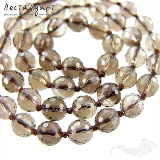 Кварц дымчатый натуральный с огранкой 8 мм (уп.6 шт), изображение 4