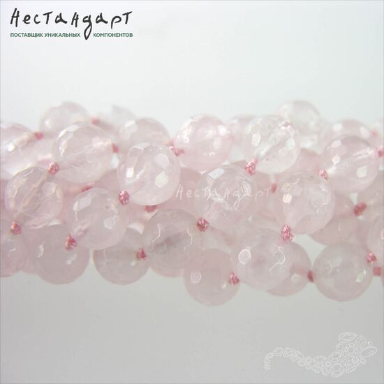 Кварц розовый натуральный с огранкой 8 мм (уп. 10 шт), изображение 4