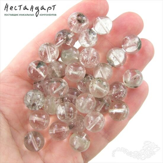 Кварц натуральный с хлоритом гладкий 11 мм (уп. 6 шт.), изображение 5