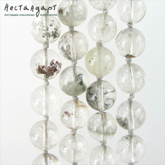 Кварц натуральный с хлоритом гладкий 11 мм (уп. 6 шт.), изображение 6