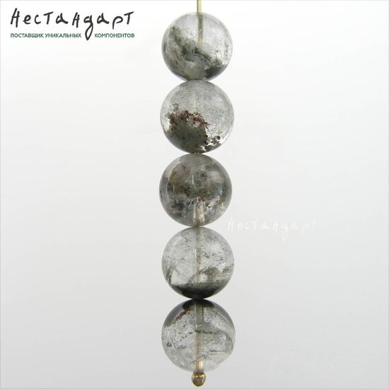 Кварц натуральный с хлоритом гладкий 12 мм (уп. 6 шт.), изображение 4