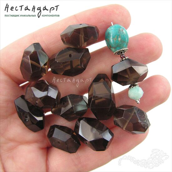 Кварц дымчатый натуральный Geometric Form 12-21х10-12 мм, изображение 2