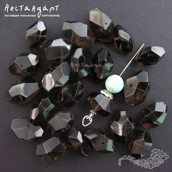 Кварц дымчатый натуральный Geometric Form 12-21х10-12 мм, изображение 3