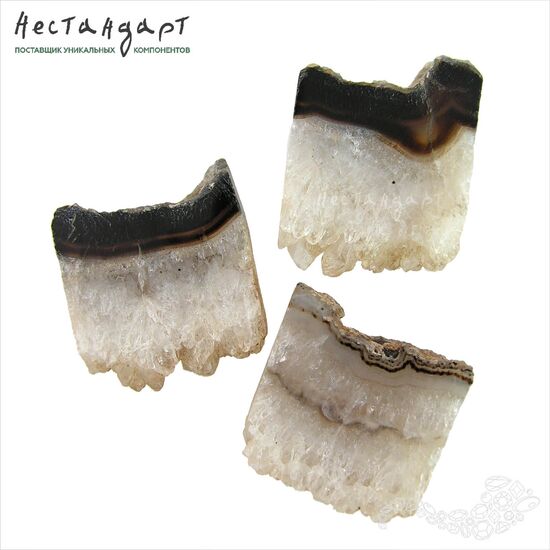 Кварц кристаллический на халцедоне 24-30х26-28 мм, изображение 2