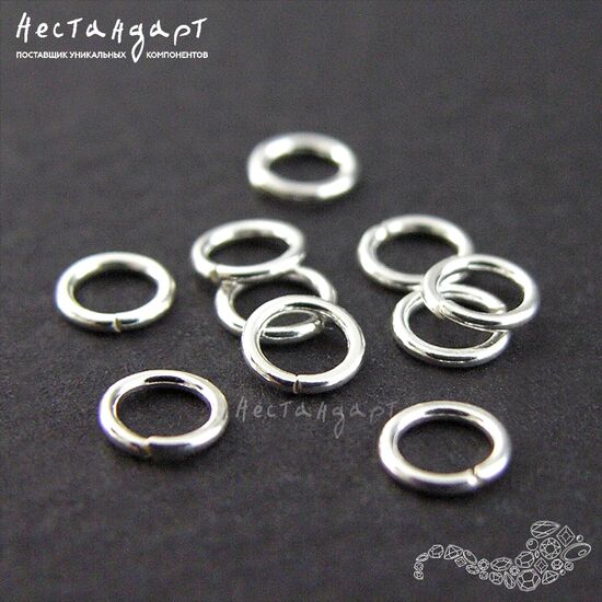 Кольцо соединительное разъемное Sterling Silver 3,7х0,7 мм (уп. 10 шт.), изображение 3