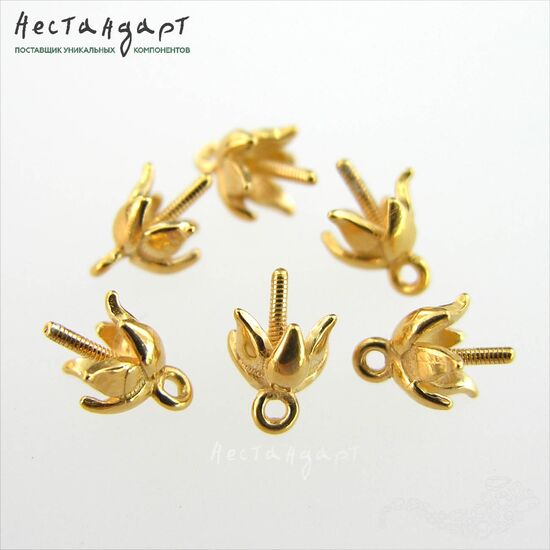 Концевик со штифтом Sonnette Vermeil Sterling Silver 8х5 мм, изображение 2