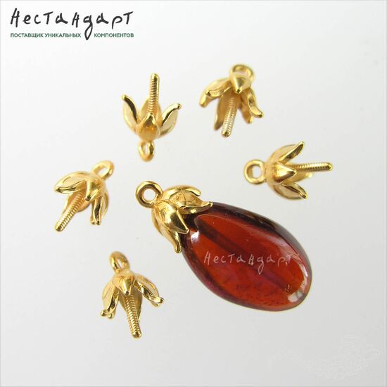 Концевик со штифтом Sonnette Vermeil Sterling Silver 8х5 мм, изображение 4