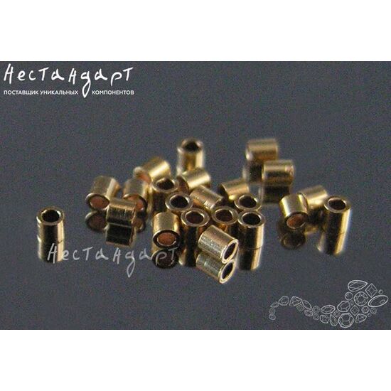 Кримп зажимной Gold Filled 1,1х1 мм (уп. 10 шт.), изображение 3