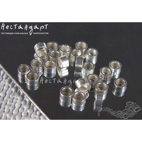 Кримп зажимной Sterling Silver 1,6х1 мм (уп.10 шт), изображение 3