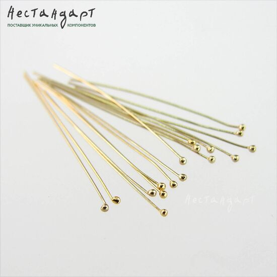 Пин с шариком Gold Filled 25,4х0,3 мм (уп. 10 шт.)