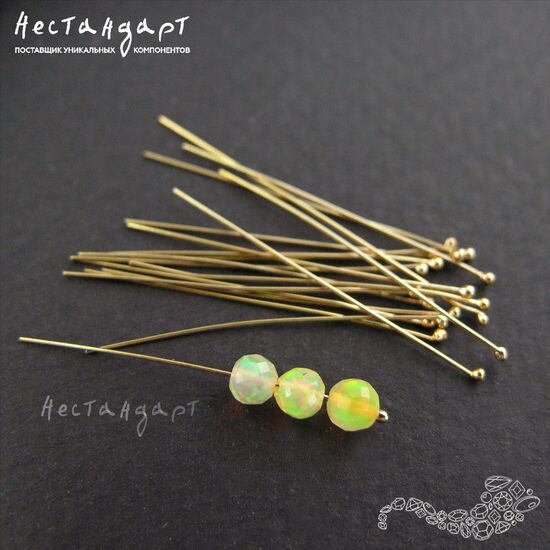 Пин с шариком Gold Filled 25,4х0,3 мм (уп. 10 шт.), изображение 2