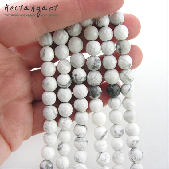 Говлит натуральный с огранкой 8 мм (уп. 7 шт.), изображение 2