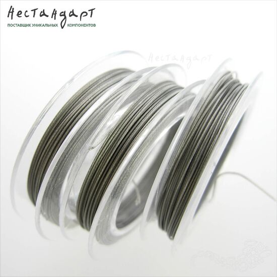 Ювелирный тросик (ланка) Серый 0,38 мм (уп. 10 м)