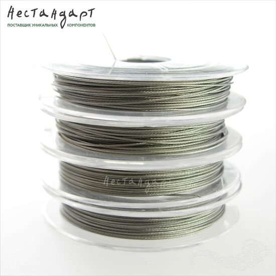 Ювелирный тросик (ланка) Серый 0,38 мм (уп. 10 м), изображение 3