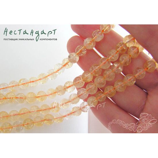 Цитрин натуральный гладкий 10 мм, изображение 3