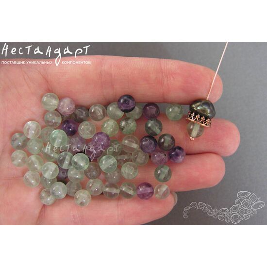 Флюорит натуральный гладкий 8 мм (уп. 10 шт.), изображение 4