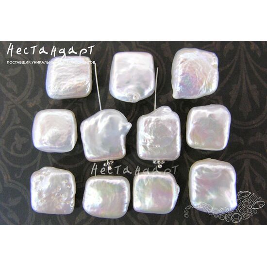 Жемчуг натуральный белый Baroque Square 21-25 мм