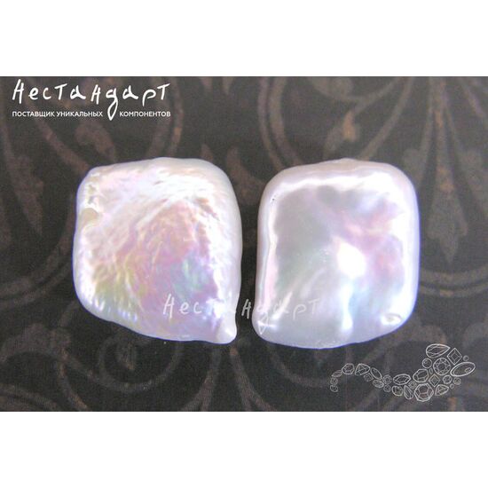 Жемчуг натуральный белый Baroque Square 21-25 мм, изображение 2