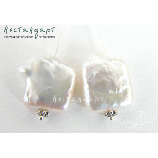 Жемчуг натуральный белый Baroque Square 21-25 мм, изображение 3