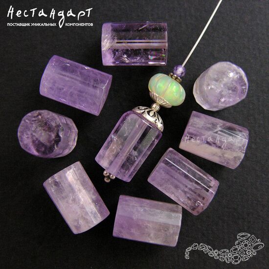 Аметист натуральный Сylinder 15х10 мм, изображение 4