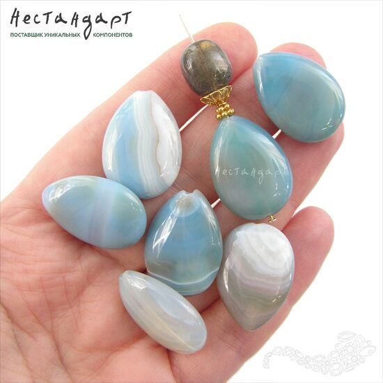 Агат натуральный Colored Drop 24-26 мм, изображение 2