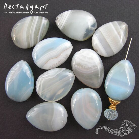 Агат натуральный Colored Drop 24-26 мм, изображение 3