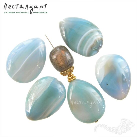 Агат натуральный Colored Drop 24-26 мм, изображение 4