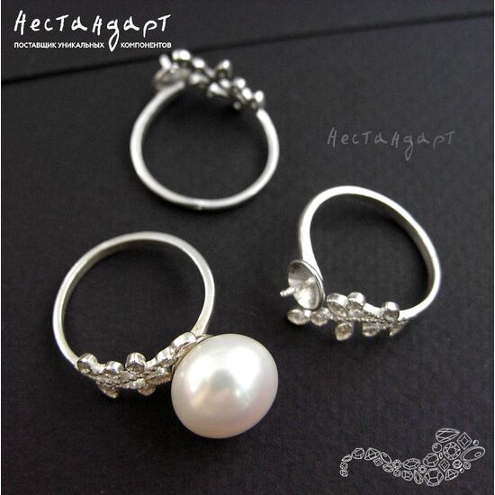 Основа для кольца Spring Song Sterling Silver Rhodium Plated регулируемая, изображение 3