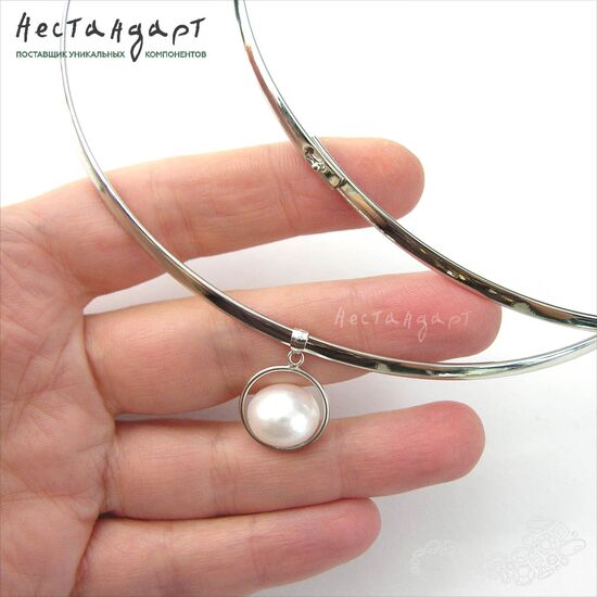 Чокер-основа для колье Rhodium Color 42 см, изображение 5