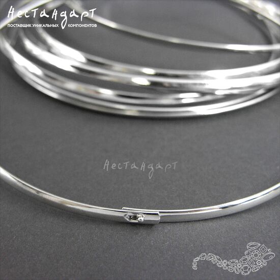 Чокер-основа для колье Rhodium Color 42 см