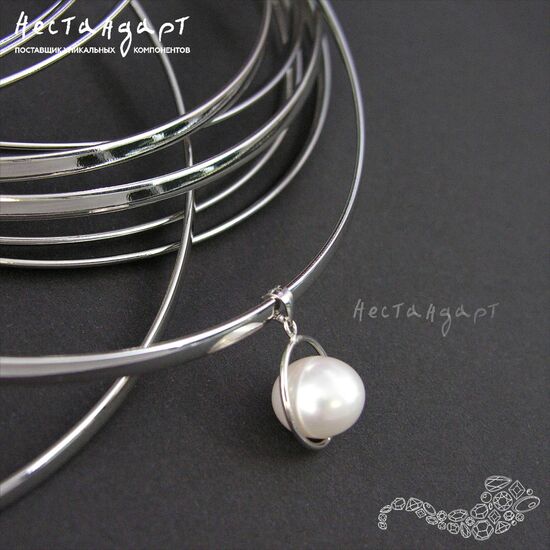 Чокер-основа для колье Rhodium Color 42 см, изображение 3
