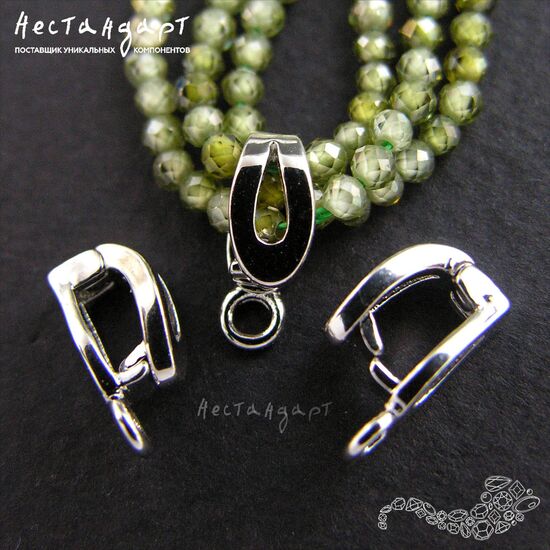 Бейл-держатель для кулона с замком Loop Rhodium Plated 4х11 мм