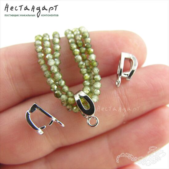 Бейл-держатель для кулона с замком Loop Rhodium Plated 4х11 мм, изображение 2