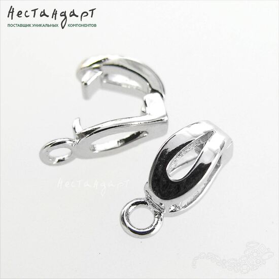 Бейл-держатель для кулона с замком Loop Rhodium Plated 4х11 мм, изображение 3