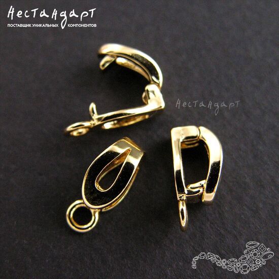 Бейл-держатель для кулона с замком Loop Gold Plated 4х11 мм, изображение 3