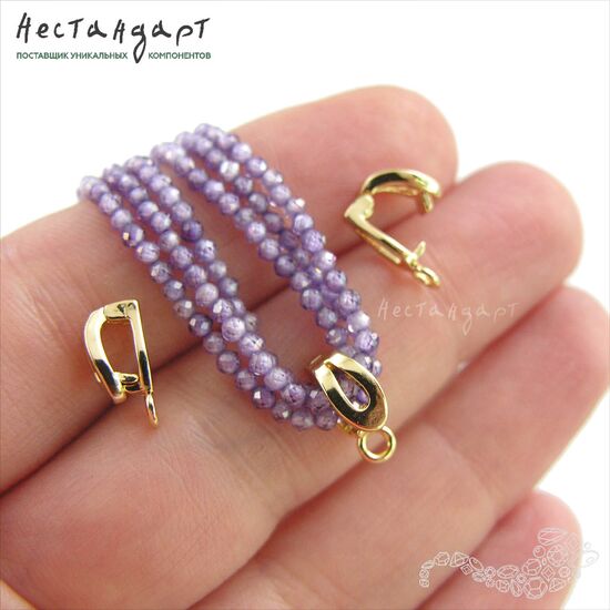 Бейл-держатель для кулона с замком Loop Gold Plated 4х11 мм, изображение 4