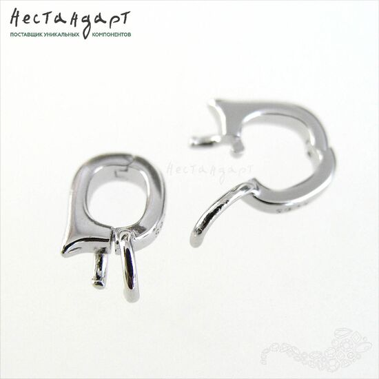 Бейл-держатель для кулона с замком Loop-Lock Sterling Silver Rhodium Plated 14 мм., изображение 4