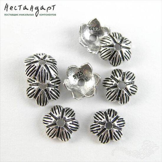 Чашечки для бусин Ninfea Sterling Silver 7х3 мм