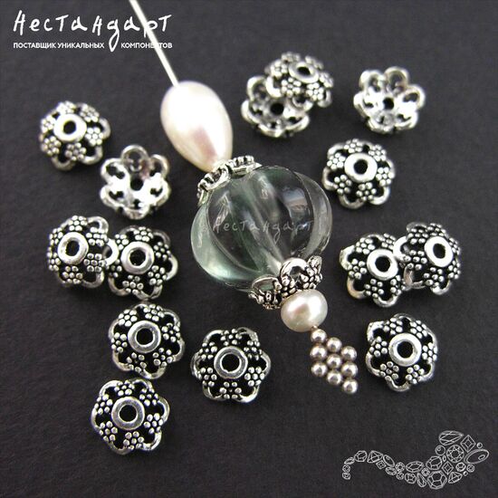 Чашечки для бусин Meadow Sterling Silver 8х3 мм