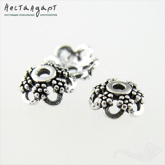 Чашечки для бусин Meadow Sterling Silver 8х3 мм, изображение 3