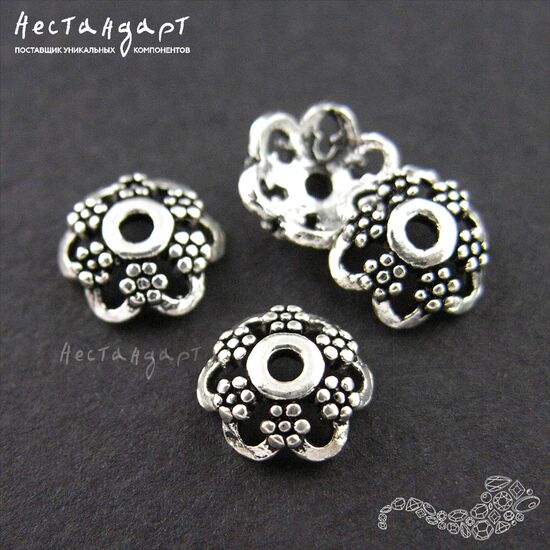 Чашечки для бусин Meadow Sterling Silver 8х3 мм, изображение 4