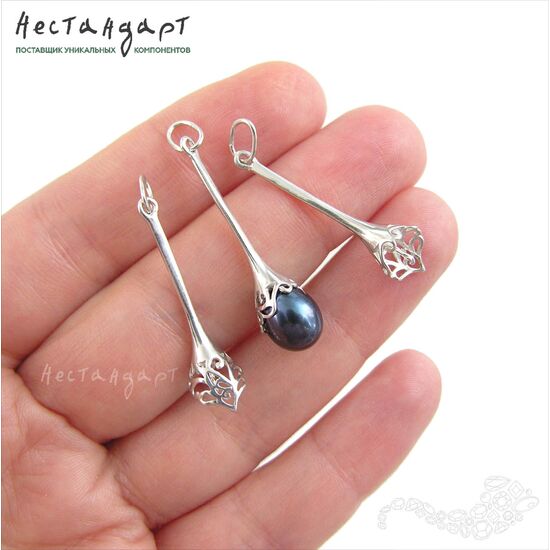Подвеска со штифтом Elvish Sterling Silver Rhodium Plated 31х8 мм, изображение 2