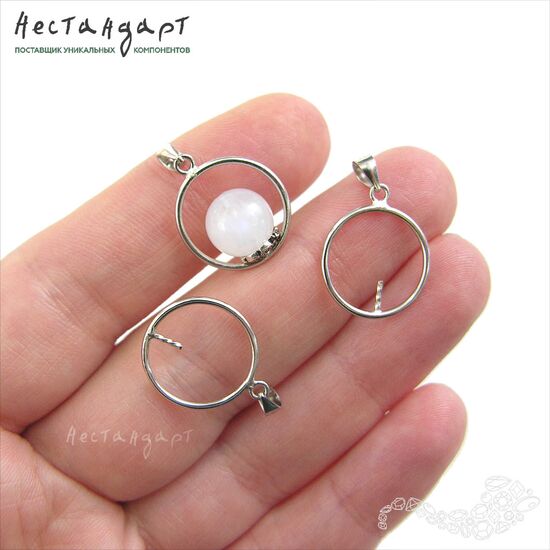 Подвеска-основа со штифтом Ring-Pin Sterling Silver 21х15 мм, изображение 2