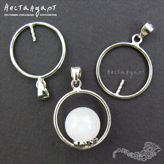Подвеска-основа со штифтом Ring-Pin Sterling Silver 21х15 мм, изображение 3