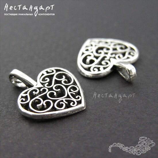 Подвеска Azhur Silver Heart 18х14 мм, изображение 2