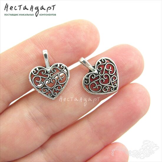 Подвеска Azhur Silver Heart 18х14 мм, изображение 3